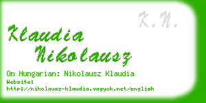 klaudia nikolausz business card